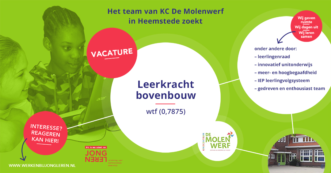 Vacature Leerkracht - Bovenbouw - Wtf 0,7875 - Heemstede - Leerkracht ...